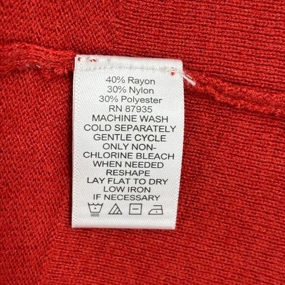 Susan Graver Cardigan Sweater Size 2X Rust Red Tunic Cascade Front Long Sleeve - Picture 8 of 8